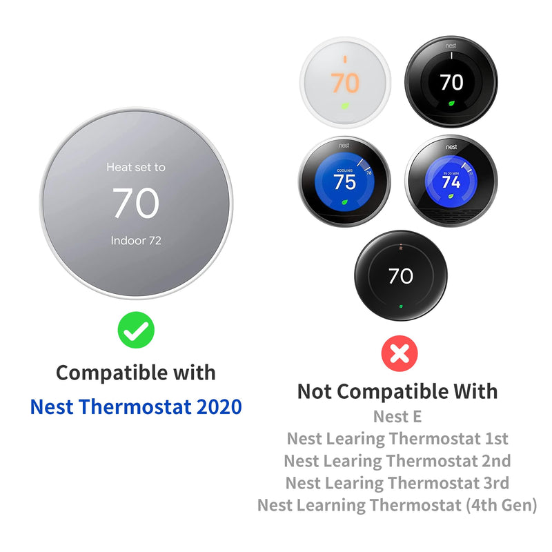 Compatible with Google Nest Thermostat 2020 Wall Plate Cover - Petrichor Nest Thermostat Trim Kit, Made for Google Nest Thermostat 2020, Cover Imperfections Easy to Install - Snow White