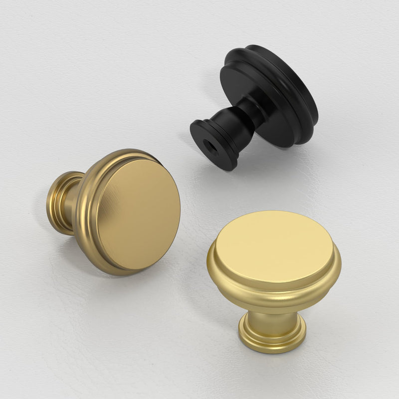 Asidrama 10 Pack Matte Black Kitchen Cabinet Knobs Cabinet Hardware Zinc Knobs for Dresser Drawers Single Hole Knob