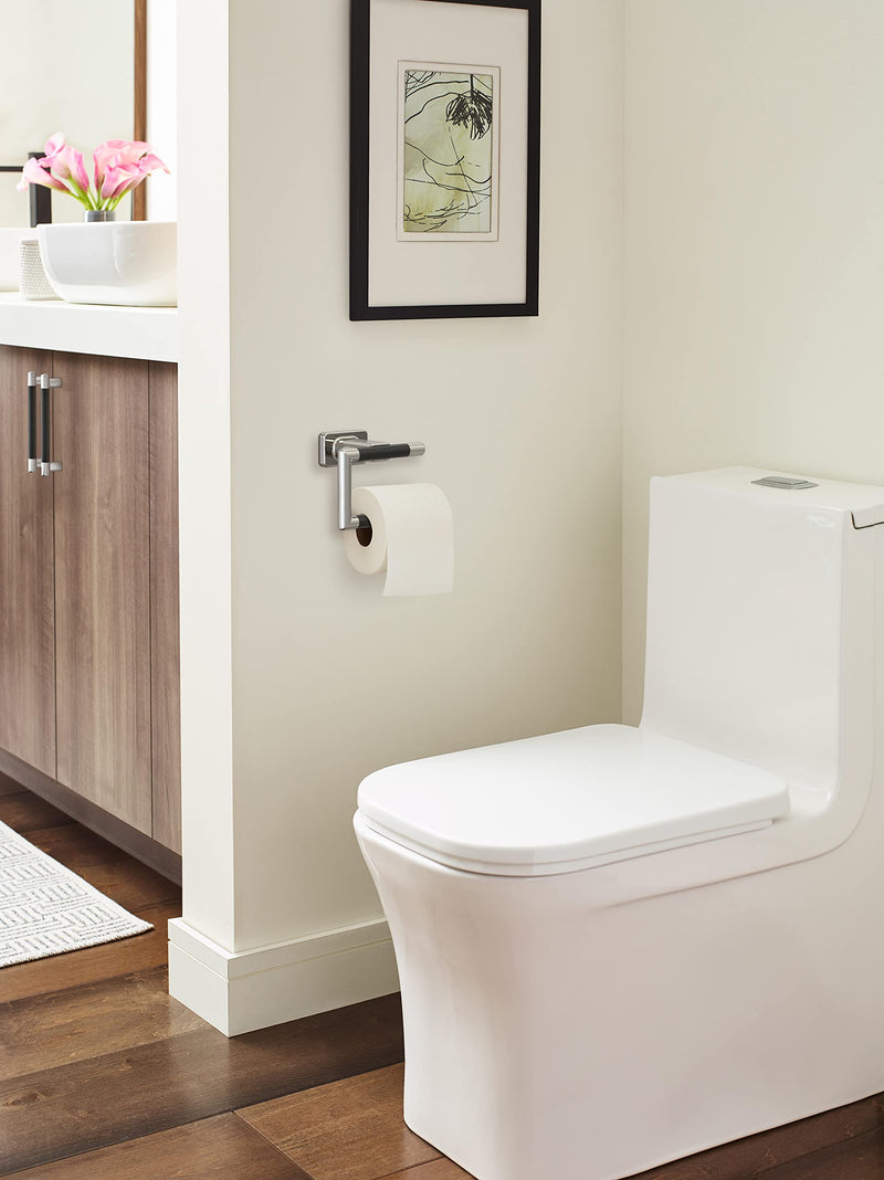 Amerock BH26617PNBBR | Polished Nickel/Black Bronze Single Post Toilet Paper Holder | 5-7/8 in. (149 mm) Toilet Tissue Holder | Esquire | Bath Tissue Holder | Bathroom Hardware | Bath Accessories