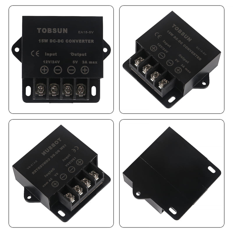 2PCS DC 12V 24V to 5V 3A 15W Power Converter Step Down Reducer 5V Regulator Buck Converter Module