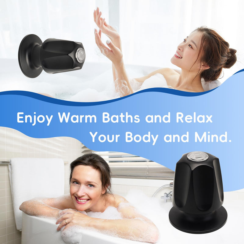 Makerfire Bathtub and Shower Knob 3 Piece Replacement, Compatible with Price/Pfister Tub Shower Handle, Shower Knobs Faucet Trim Kit for 12 Tooth 9.5mm Valve stem (Metal Matte Black)