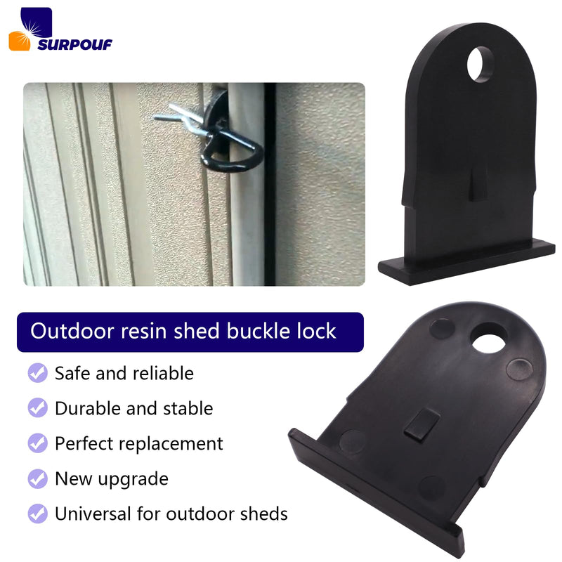Outdoor Resin Shed Hasp Latch, Plastic Hasp Latch,Newly Upgraded Black Solid Core Plastic Fits for Rubbermaid