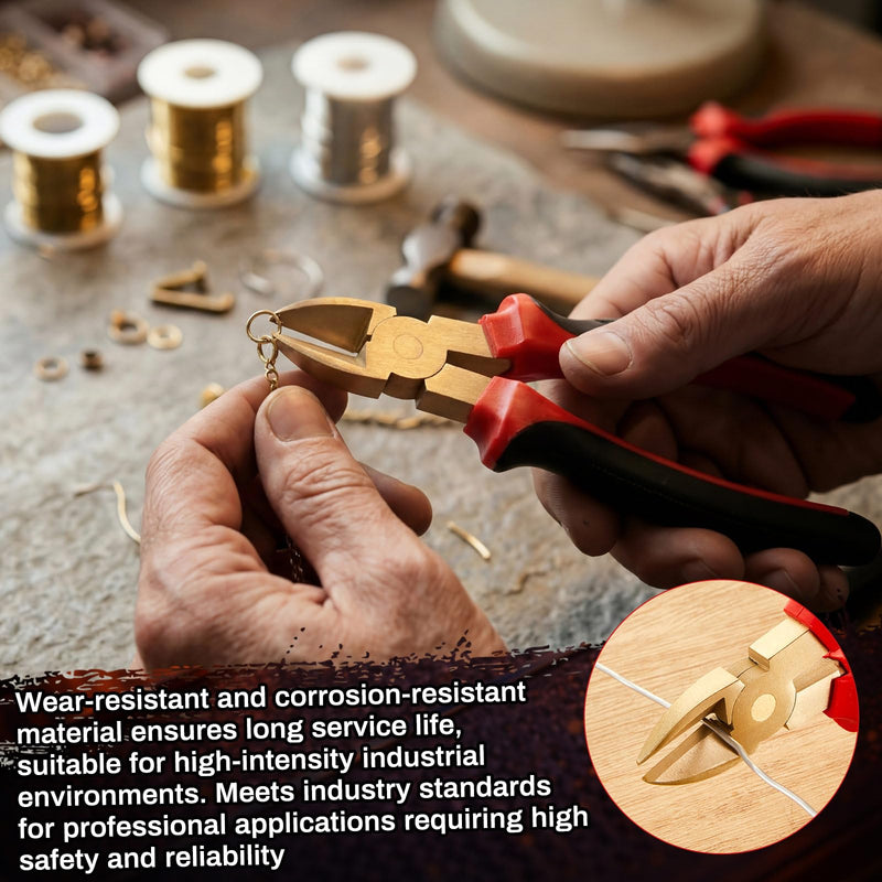 Hicarer 8" Non Sparking Diagonal Cutting Pliers Aluminum Bronze Spark Free Wire Cutters Non Magnetic Flush Cutting Corrosion Resistant Safety Tool Electronics Jewelry Industrial Explosive Environments