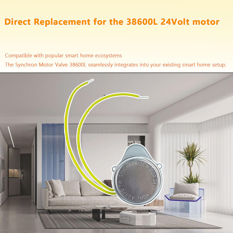 38600L 24V Synchron Motor Valve Replacement for 2 Wire Spring Return Damper Motor 24Volt 60Hz 4.8RPM 7W