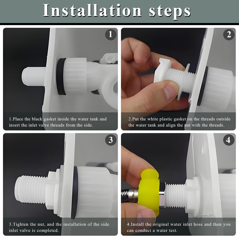 Toilet Side Mount Fill Valve Replacement, Compatible with Delta RP71168, G1/2 Inlet with G7/8 Adapter, Adjustable Height Float, Includes Filter Screen & Refill Tube, WC Tank Repair Parts