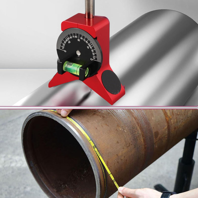 Tyenaza Pipe Center Finder, Y-Shape Pipefitter Gauge with Dial Bubble Protractor, Pipe Marking Tool for 1-1/2" to 6" Pipes