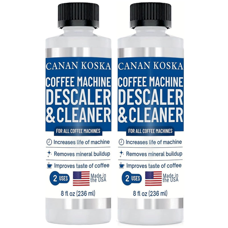 Coffee Machine Descaler 8 oz – Universal Descaling Solution for All Coffee Makers Drip Machines – Removes Limescale Calcium Buildup – 2 Uses (1, 8 Fl Oz (Pack of 1)) 8 Fl Oz (Pack of 1)
