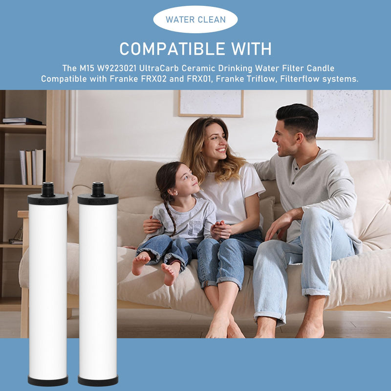 FRX02 W9223021 UltraCarb Ceramic Water Filter Candle, Compatible with Franke 02 FRX-02 FRX02 FR9455 and FRX-01 for Filterflow and Triflow Systems, 2 Pack
