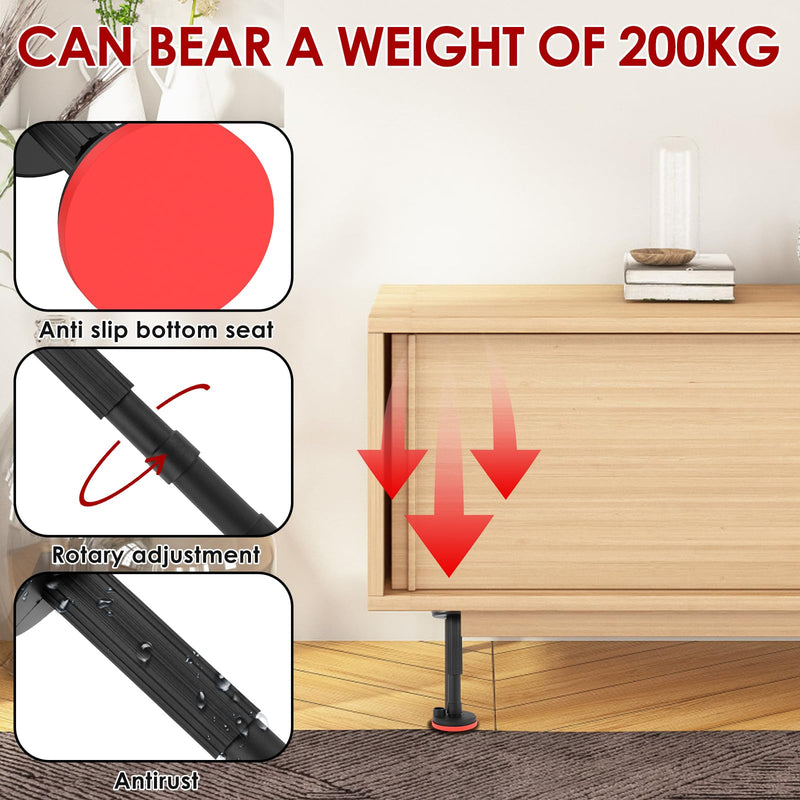 2Pcs Cabinet Jacks for Installing Cabinets,Height Adjustable Support Pole,Stable 3rd Hand Support System for Upper Cabinet Installation 440LB Capacity,Undermount Sink Mounting Brackets for Fallen Sink