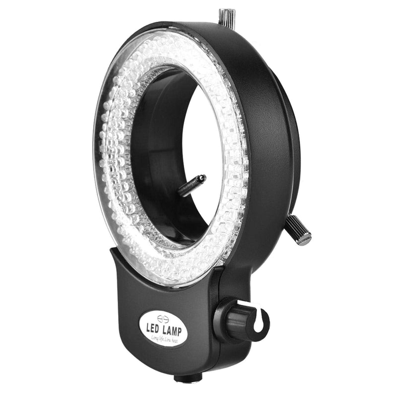 Akozon Microscope LED Light, Microscope Camera 144 LED Beads Light Source Brightness Adjustable Ring Lamp for Stereo Microscope & Camera (Black)