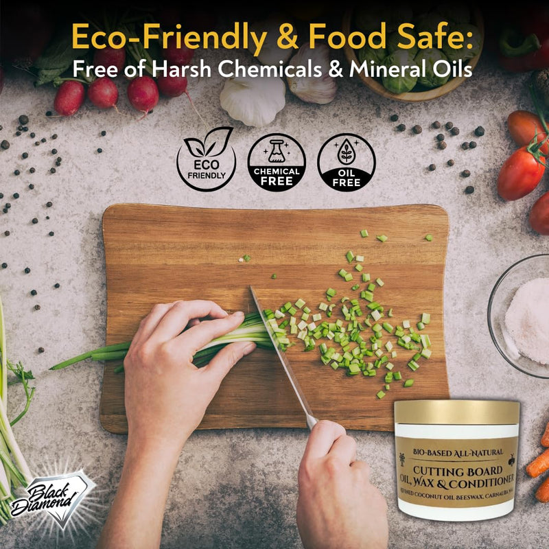 Black Diamond Stoneworks Natural Coconut Oil, Beeswax & Carnauba Wax Wood Conditioner, 5oz Tub for Cutting Boards & Butcher Blocks, Food Safe, Protects, Conditions & Extends Longevity (5.7 oz)2 PK. 5.7 Fl Oz (Pack of 2)