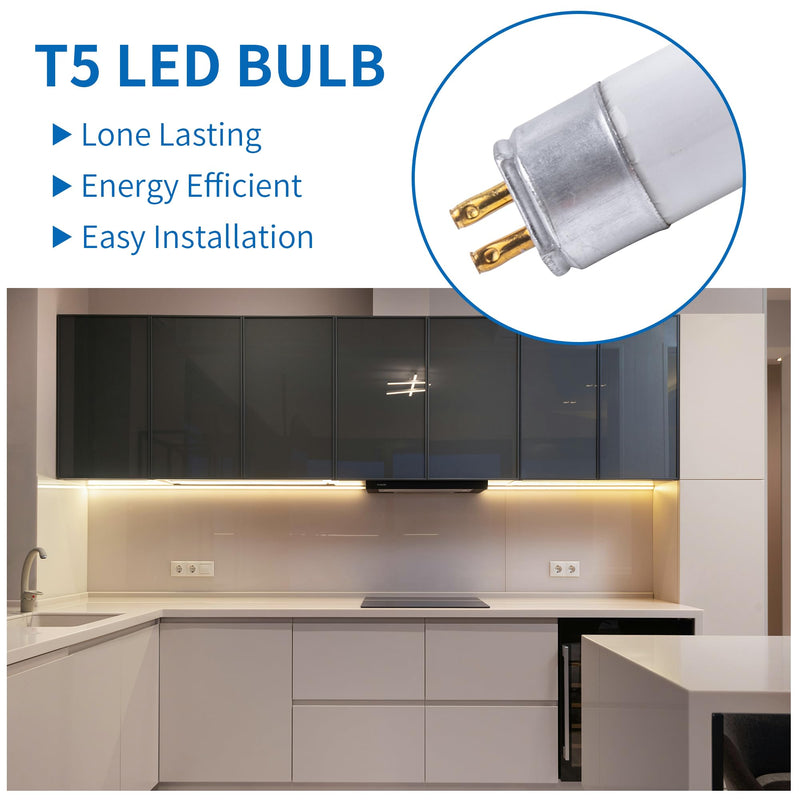 34 Inch F21T5/CW LED Replacement Bulbs, 4100K Cool White, T5 LED 18 Watts Replace Fluorescent Bulb with LED, Replacement Tube for Counter and Cabinet Fixture, 4 Pack