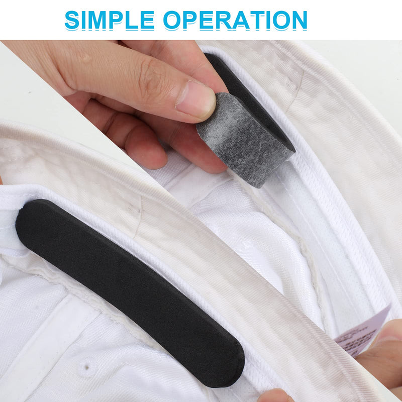 30PCS Hat Size Tape, Hat Size Reducer, Foam Reducing Tape for Hats Caps Sweatband(Black and White) Black + White
