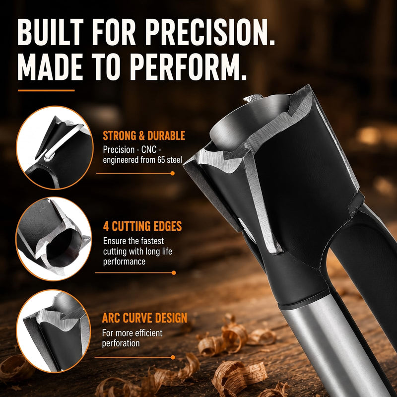 Lasnten 3 Pcs Wood Plug Cutter Tenon Dowel Cutters Drill Bit Set for Woodworking with Carrying Case (3/8″,1/2",5/8") 3/8″, 1/2", 5/8"
