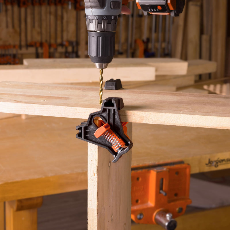 PONY 4-Pack Corner Clamp for Woodworking, 90 Degree Right Angle Clamp, Light-Duty Single Handle Wood Clamps, Adjustable Spring Loaded Woodworking Clamp, Frame Cabinet Wood Tools Accessories