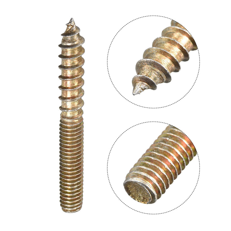 uxcell M6x50mm Hanger Bolts, 24pcs Double Ended Thread Dowel Screws for Wood Furniture Connecting