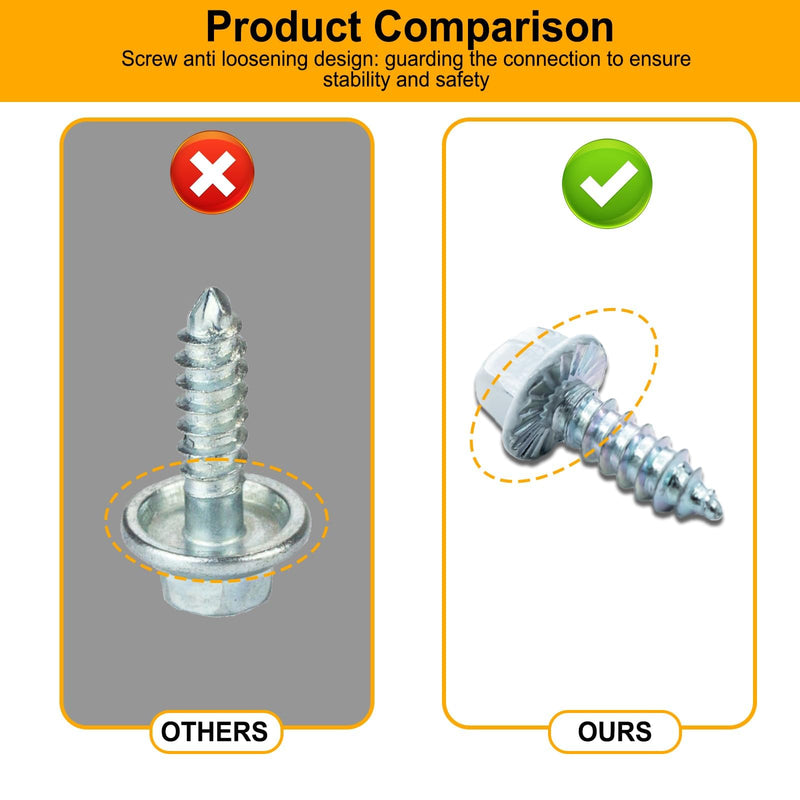 Self-Tapping Gutter Screws White Painted Slotted Hex Washer Head #8 x 1/2" Zinc Plated Finish, Includes 1/4" Magnetic Hex Driver – for Gutter Install - 100 Pieces 22A（100PCS） - NewNest Australia