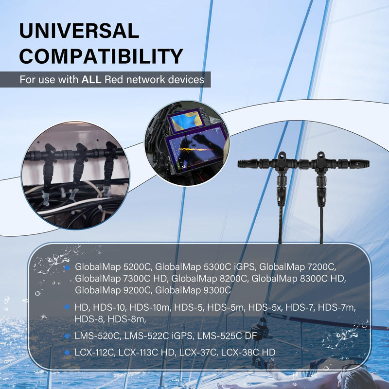 124-69 NMEA Network Starter Kit NMEA 2000 Replacement Part for Lowrance N2K- EXP-RD-2 Network Starter Kit Waterproof Plugandplay Boat Accessories (7pcs)