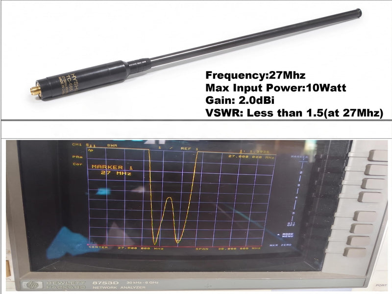 27MHz CB Radio Antenna, SMA-Female Telescopic Handheld 11.1 to 42.5 Inch High Gain 2.0dBi Antenna for QuanSheng TK-11-8 TK11-5 UVK5 UVK5(8) Two Way Radios