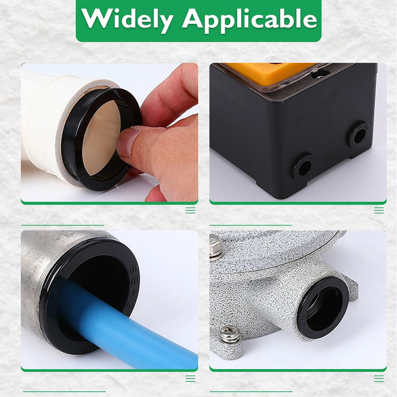 1/2"(13mm) Black Snap-in Knockout Insulating Bushing Grommets, Plastic Cable Hole Grommets for Wiring, Round Nylon Snap in Locking Electrical Wire Cord Hose & Tubing Bushings Grommets, 50pcs SB-13, 1/2"