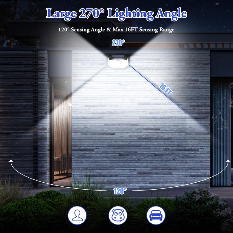 Solar Outdoor Lights, 2-Pack Super Bright 178 LEDs Motion Sensor Wall Light with 270° Wide Angle & 3 Modes, Waterproof Solar Powered Security Light for Patio Garden Garage Front Door 2-Pack (Pack of 1)