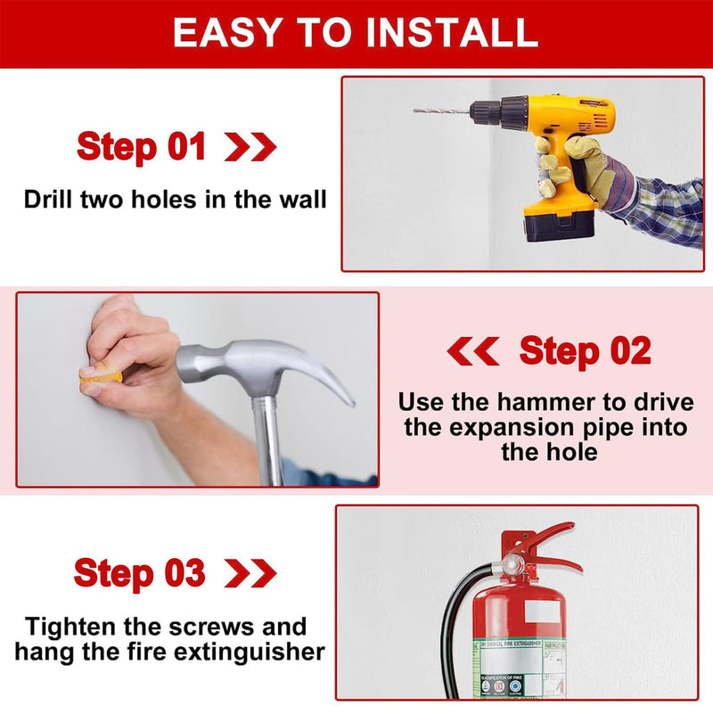 Universal Fire Extinguisher Bracket, Fire Extinguisher Mounts & Brackets up to 40 lbs, Suitable for Big and Small Fire Extinguisher Cabinet, Holder for Dry Chemical and Water Extinguishers (Pack 4).