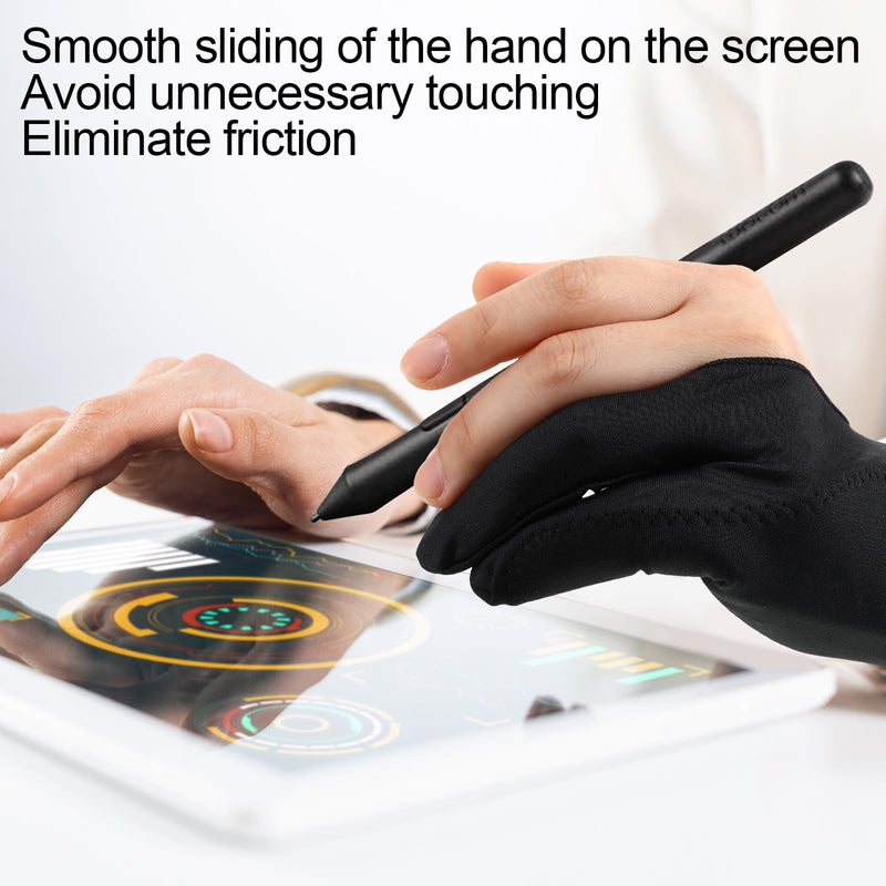 Silipull 12 Pcs Drawing Glove Artist Glove for Drawing Tablet Two Fingers