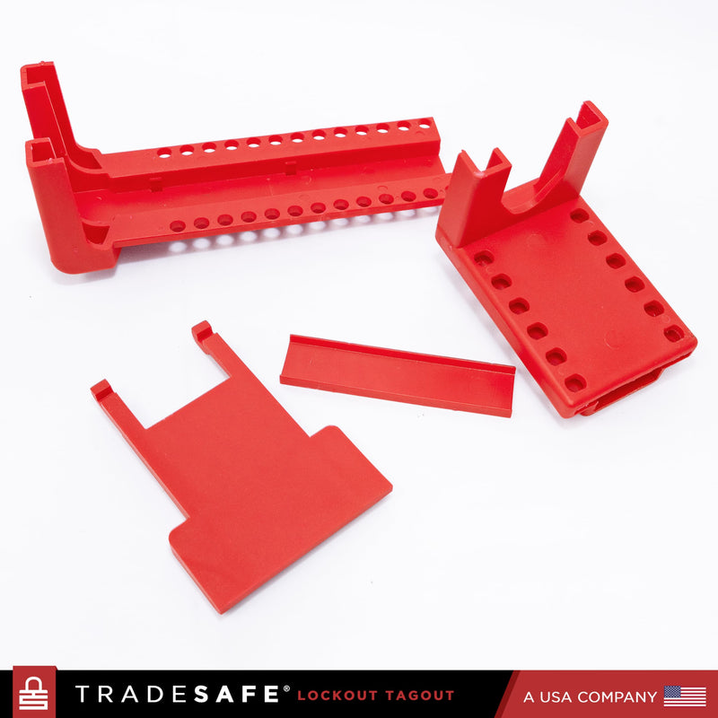 TRADESAFE Adjustable Ball Valve Lockout - Ball Valve Lock Out Devices for 1/2 inch to 4-1/4 inch Pipe Diameter, Valve Lock Out Tag Out, Water Valve Lock, Gas Valve Lock, 2 Pack