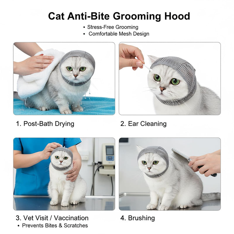 Adjustable Cat Muzzle for Grooming and Cat Nail Trimming Check,Biting Prevention, Pet Nail Clippers, Nail File.