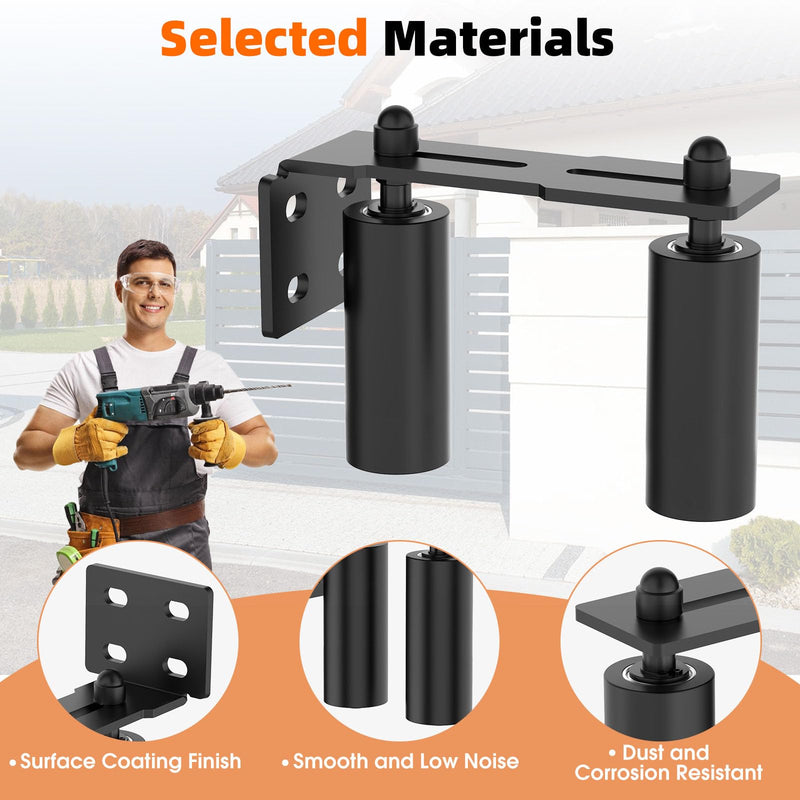 Sliding Gate Guide Roller, 6" Nylon Wheels, Black-2pcs 6in