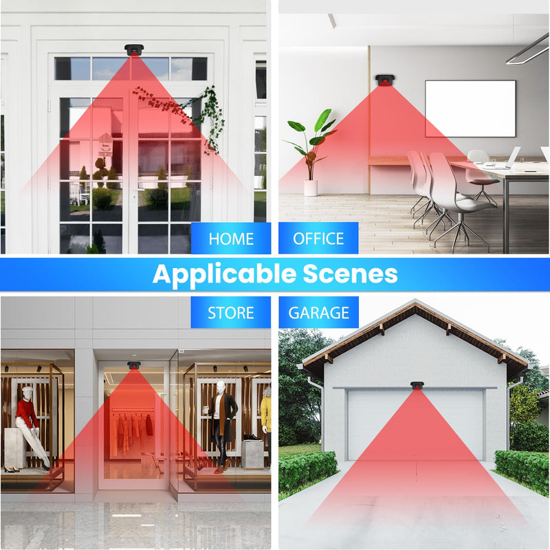 Wireless Driveway Alarm, Outdoor Weatherproof Motion Sensor & Detector with 600ft Range, Microwave Infrared Home Security Alert System for Driveway/Garage/Indoor/Outdoor A 1 Receiver+1 Sensors