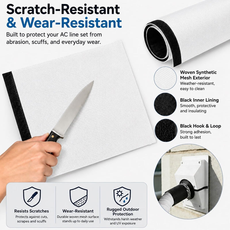 HVAC Wall Penetration & Line-Set Cover Kit White