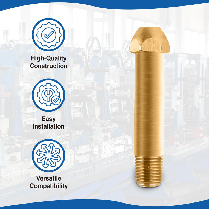 CGA-580 Nut & 3" Nipple - Regulator Inlet Bottle Fitting for Helium Argon Nitrogen - Brass Construction Threaded Design - Perfect for Gas Cylinders & Welding | 3"x1/4 NPT