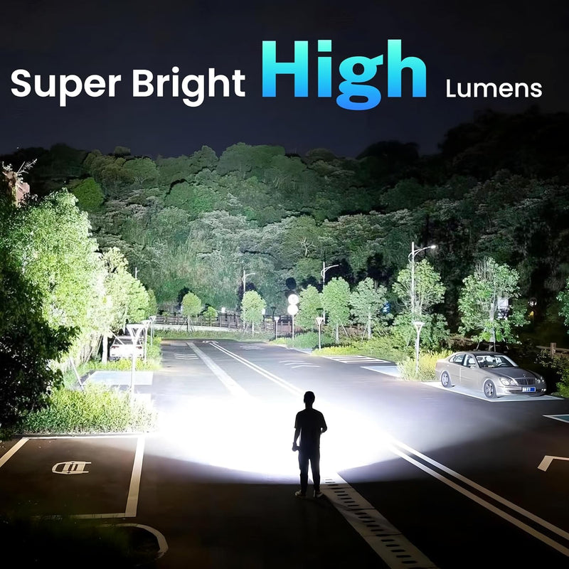 Rechargeable Flashlights High Lumens 2Pack, 5Mode Flash Light with LCD Digital Display, Super Bright Flashlight Adjustable Tactical Flashlight, High Powered LED Handheld Flashlight for Home 2 Pack