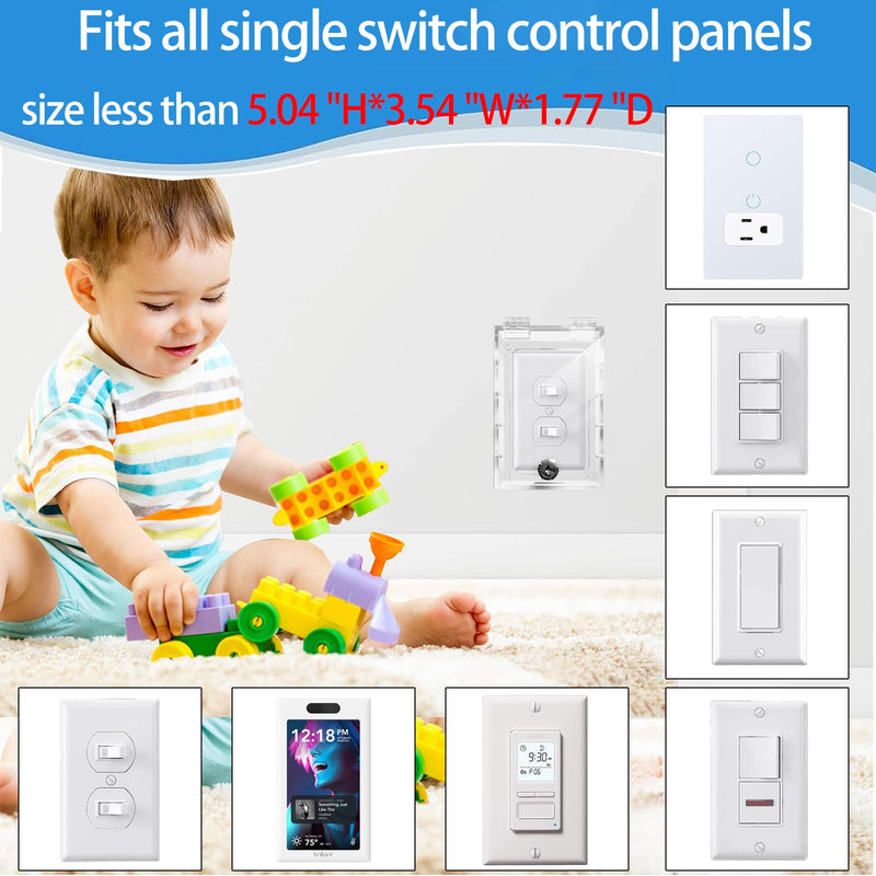 Smart Home Switch Cover,Baby Proof Light Outlet Covers,Child Safety Switch Plate Guard,Wall Plug Box,Kids Electrical Protector Box Fits All Outlet 4.95" H X 3.35" W X 1.77" D or Smaller Electrical socket or switch lock box