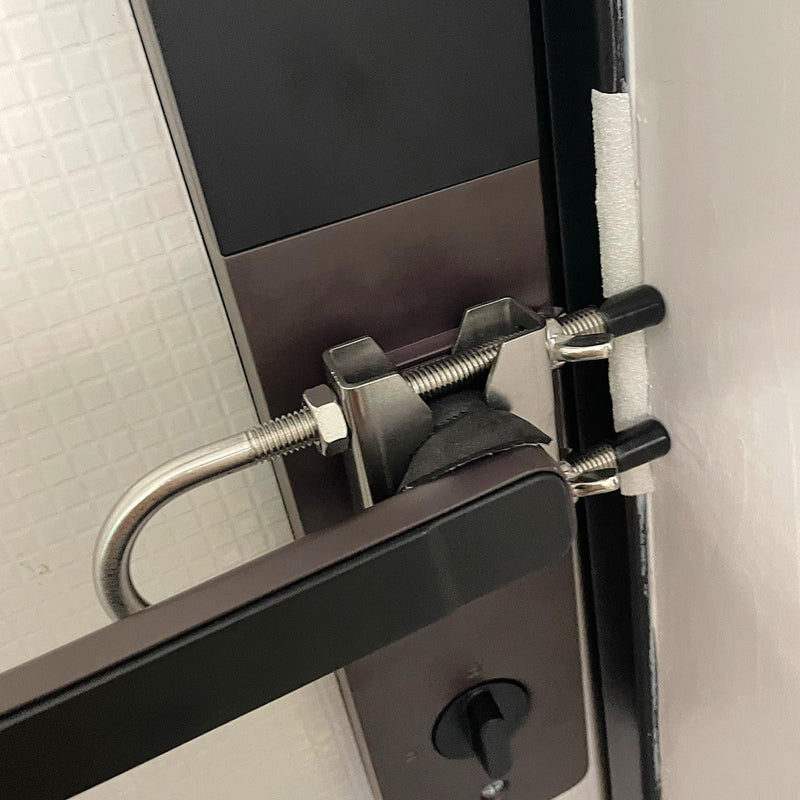 Portable Door Lock for Travel, Heavy Duty Security Lock for Outward Opening Doors, Adjustable Stainless Steel Safety Device for Hotel Room/Home/Apartmen