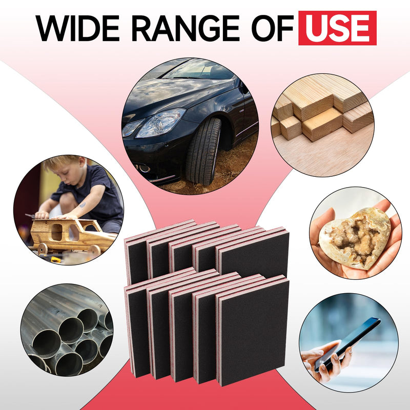 20 Pcs 3 x 4 Inch 180-3000 Grit Sanding Sponge Set, Ultra Fine Sanding Sponges Pads, Soft Foam Hand Sander Block Wet Dry Sandpaper for Model Drywall Metal Wood Furniture Polishing Mix Grit