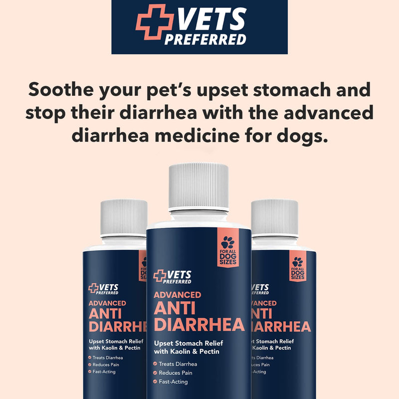 Vets Preferred Anti Diarrhea Liquid for Dogs - Dog Diarrhea Medication with Pectin and Kaolin (8 oz.) | Once Every 12 Hours for Dog Diarrhea & Dog Gas Relief 8 oz. - PawsPlanet Australia