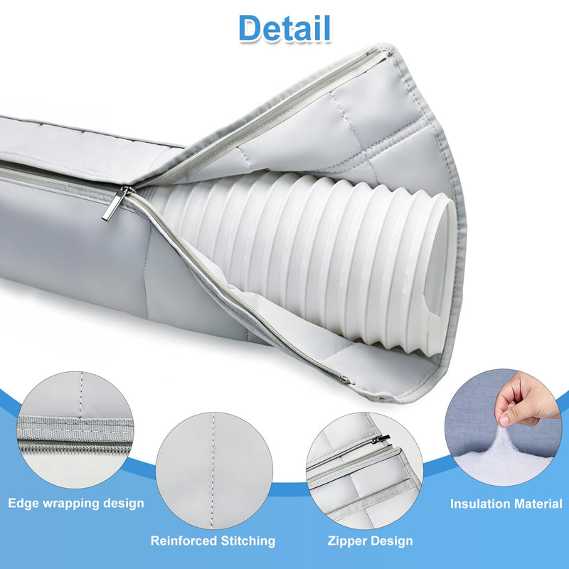 Air Conditioner Hose Insulation Cover, Portable Air Conditioner Hose Cover Wrap, Zipper Insulated AC Hose Sleeve for 5.1" & 5.9" Exhaust Hose