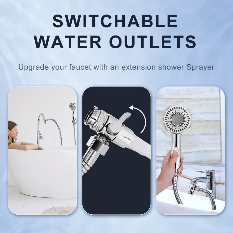 Shower Head Sink - Faucet Bathtub, Hose Sprayer Attachment with 9 Adapters, 79" Hose for Hair Washing, Pet Dog Rinse & Baby Bath, ON/OFF Extension for Tub Faucet, Utility Sink, Laundryroom, Garden