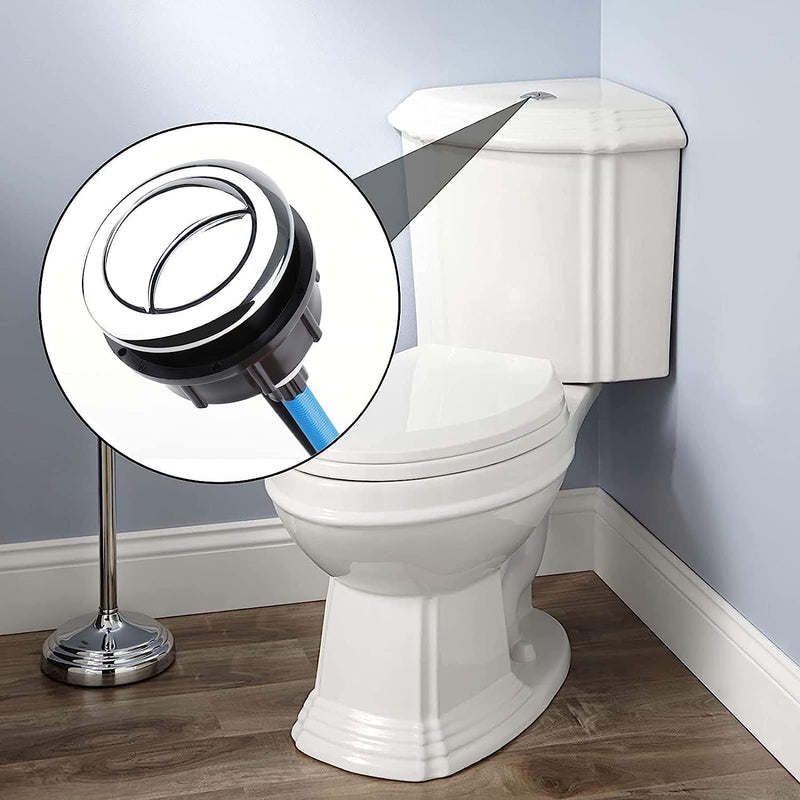 Toilet Tank Button Dual Push Flushing Toilet Button Replacement Toilet Flush Button with Thread 38mm / 1.49Inch Round (Pack of 2) 2 Pack