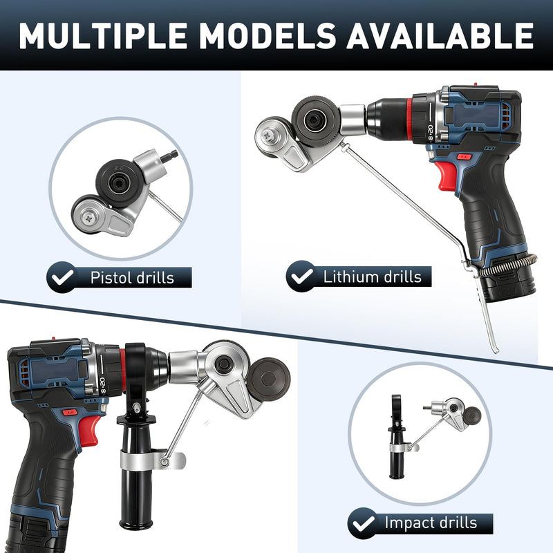 Metal Nibbler Drill Attachment, Heavy-Duty Sheet Metal Cutter for Electric Drill, Double-Cut Nibbler Tool for Fast Clean Cutting of Iron, Steel, Aluminum, Copper and Plastic Panels
