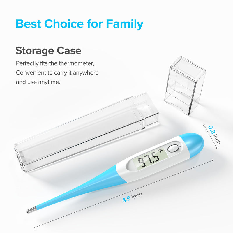 Thermometer for Adults and Kids with 8 Seconds Fast Accurate Reading, Accurate & Safe Baby Thermometer for Oral, Rectal or Under Arm Use, Digital Thermometer with Fever Alarm, Large LCD Display