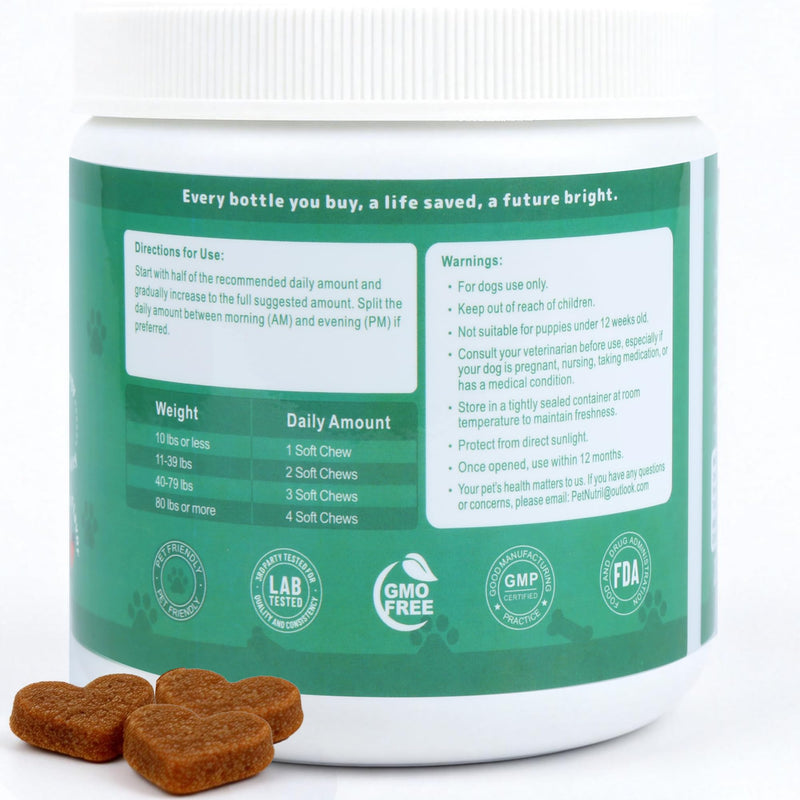 Dog Vitamins and Supplements, 16 in 1 Multivitamins Essential Dog Vitamin Minerals Chewable with Omega-3 Fish Oil Glucosamine Probiotics for Pet Hip Joint Coat Skin Digestion Health, 120 Chews