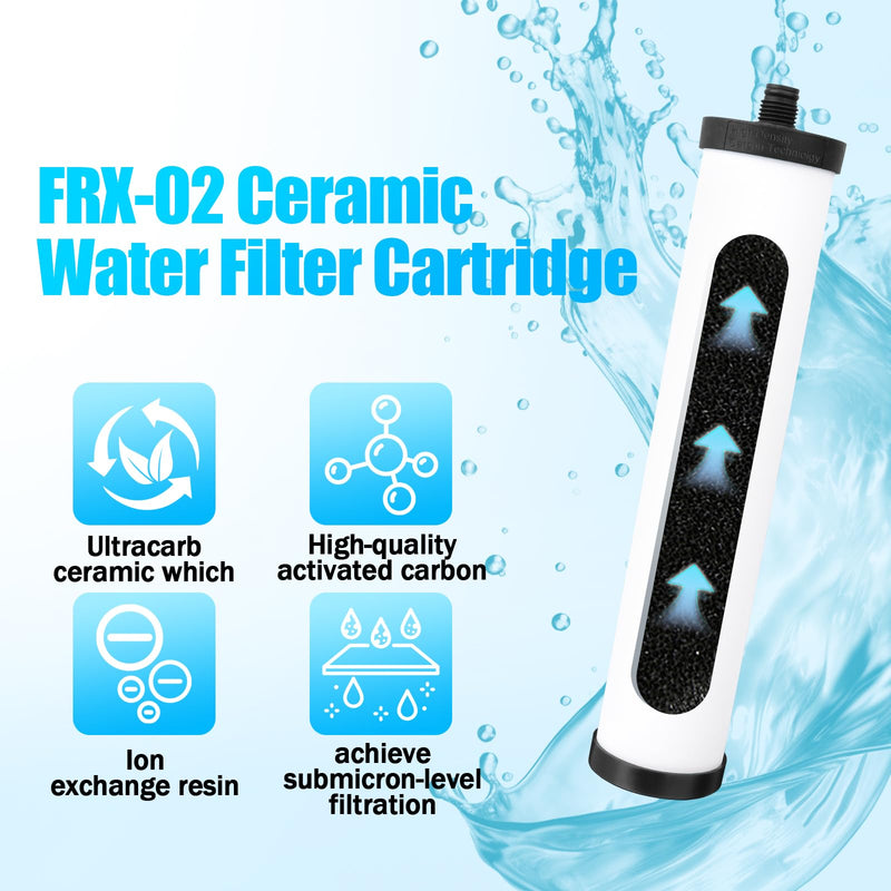 FRX-02 Ceramic Water Filter Cartridge for Franke Triflow Water Filter, Height 10 Inch