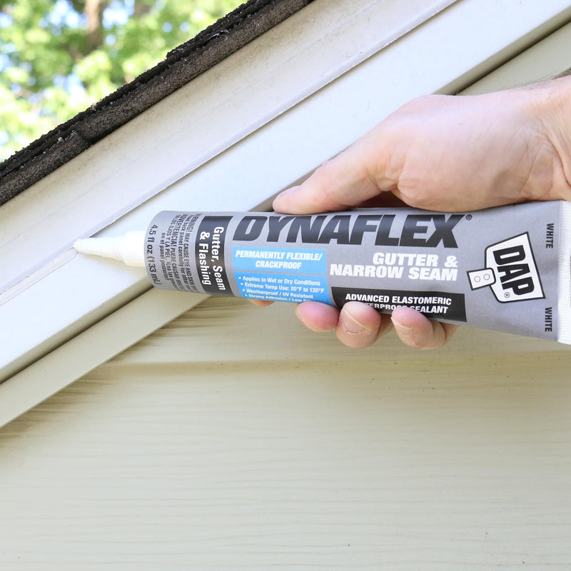 DAP Dynaflex Gutter & Narrow Seam Advanced Elastomeric Waterproofer, White, 4.5 Oz (7079818399)