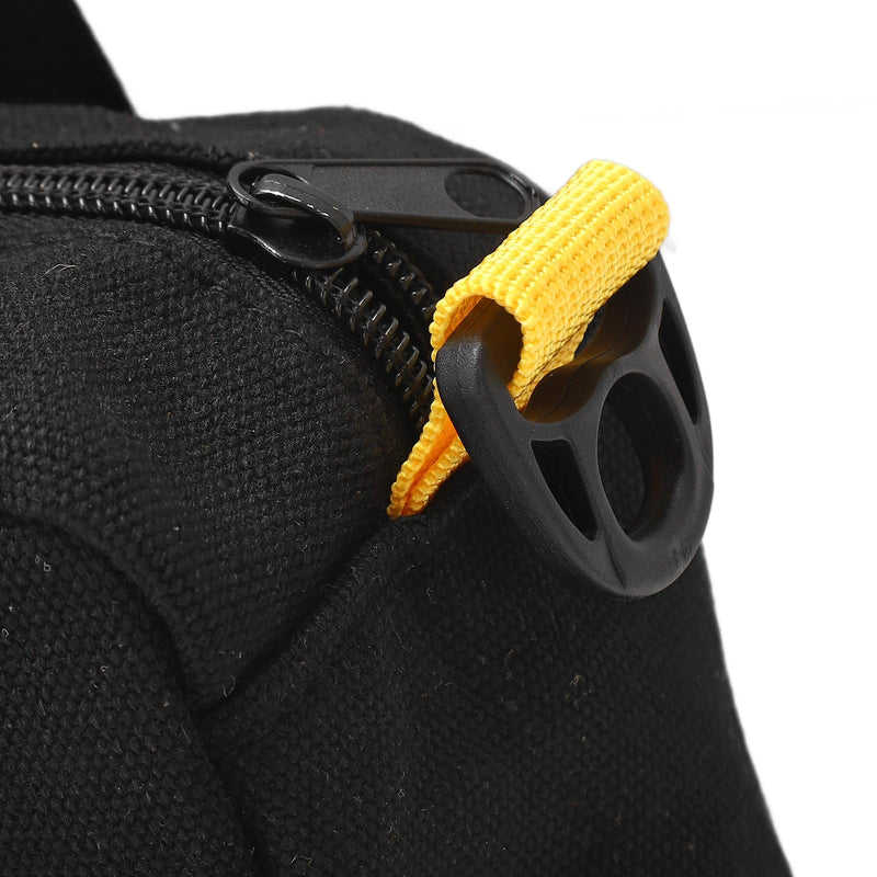 Tool Bag 16 Inch Canvas Wide Mouth Tool Bag Large Capacity Tools Storage Bags Black Waterproof Electrician Toos Pouch with Compartment, Zippers Tote for Wrench Screwdriver Pliers 16in