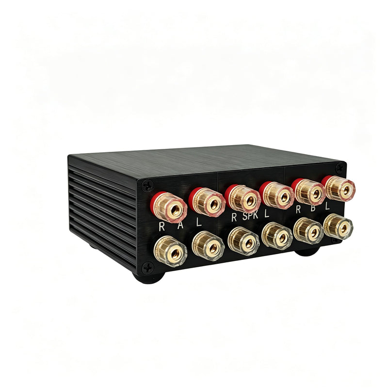 2-Way Passive Audio Switcher 2 in-1 Out/1 in-2 Out Amplifier Speaker Switch Selector, 10A Silver Contact Toggle Switch with Off Position, No External Power,for Home Theater HiFi System