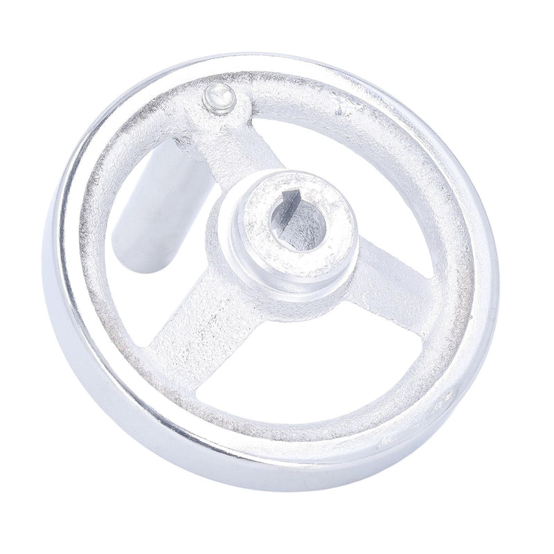 Round Handwheel 12x100MM 3 Spoke Rotary Hand Wheel Machine Tool Cast Iron with Revolving Handle for Lathe Milling Grinding Machine