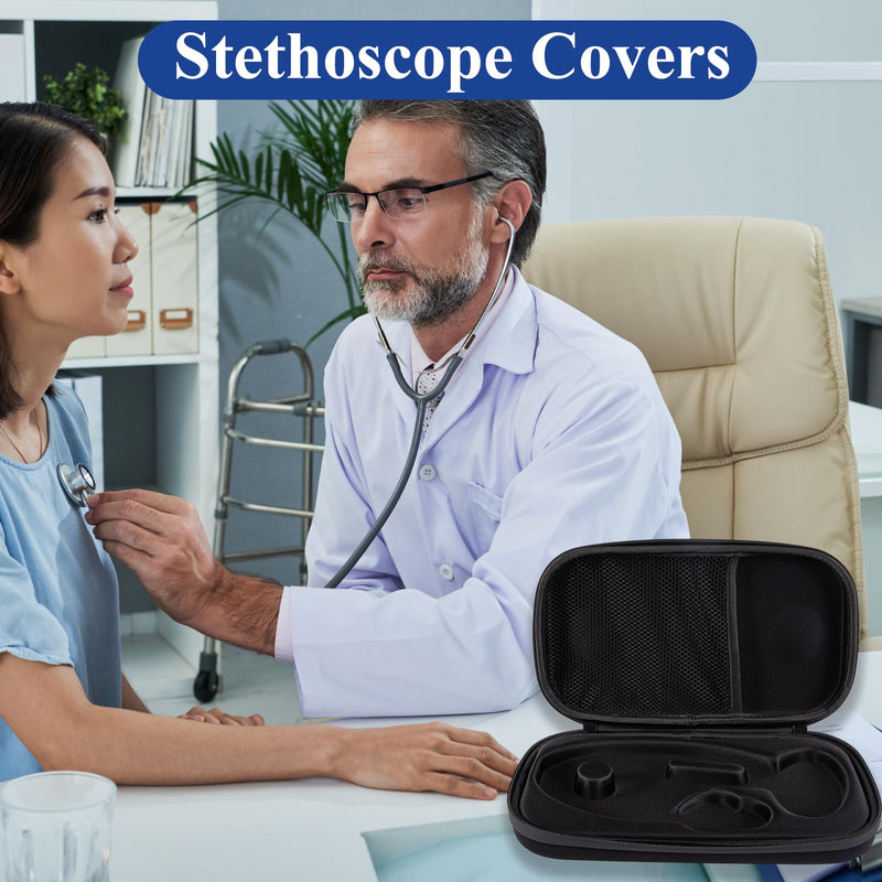 Stethoscope Case,for 3M Littmann Stethoscope Case,Stethoscope Bag,Medical Assistant Cardiology IV Estetoscopio Essentials,Estuche para Estetoscopio with Pocket,for Doctor & Nurse Accessorie (Black) Black